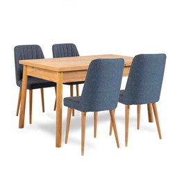 Hanah Home Santiago Atlantic Dark Blue Conjunto de Comedor Extensible
